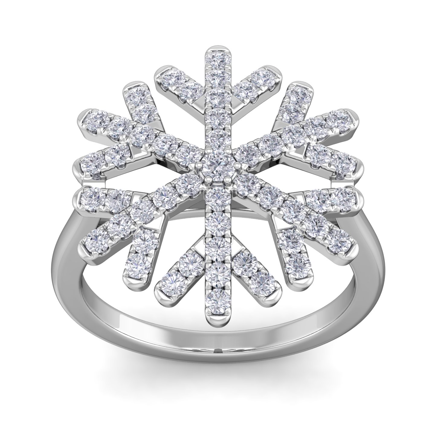 טבעת יהלומים בעיצוב פתית שלג