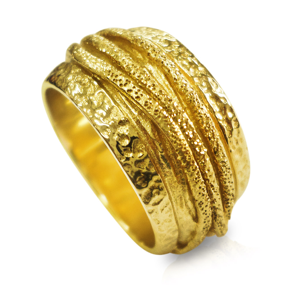טבעת נישואין זהב צהוב מעוצבת