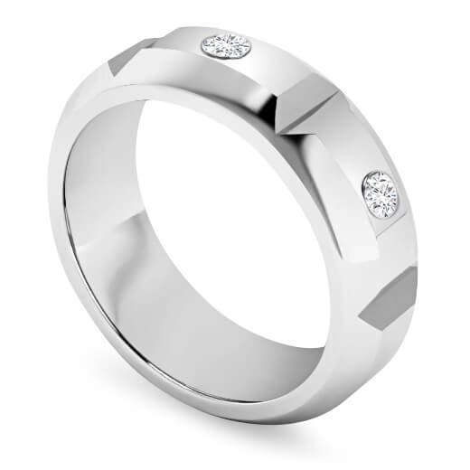 טבעת נישואין משובצת יהלומים