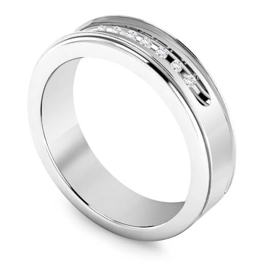 טבעת נישואין משובצת יהלומים לגבר