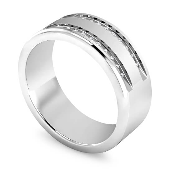 טבעת נישואין משובצת