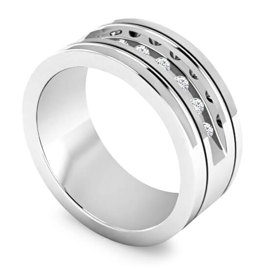 טבעת נישואין משובצת יהלומים