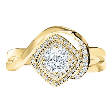 טבעת יהלומים בעיצוב טוויסט
