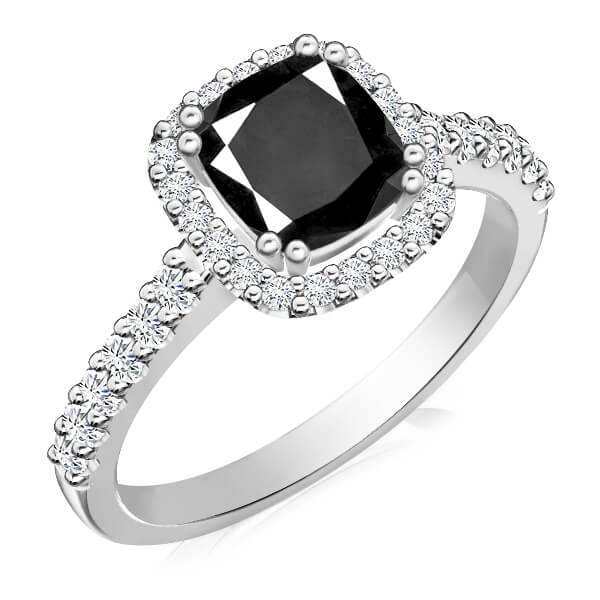 טבעת אירוסין מיוחדת עם יהלום שחור
