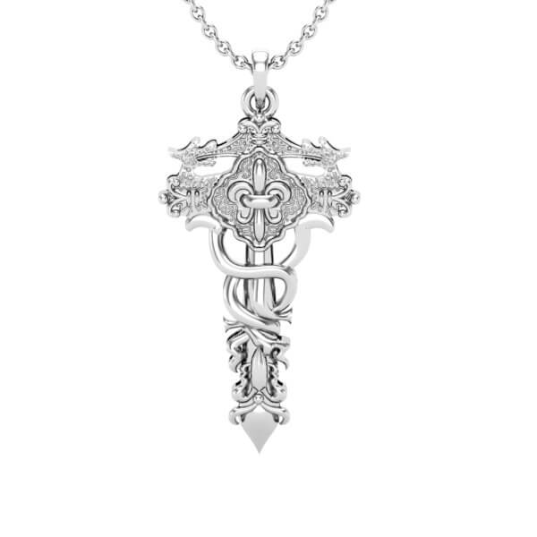 תליון צלב מעוצב Gold Cross Pendant