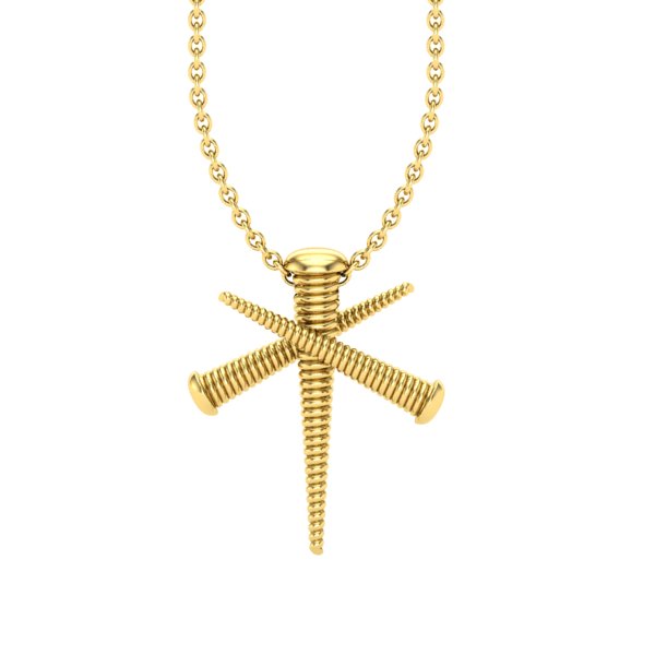 תליון צלב מעוצב Gold Cross Pendant