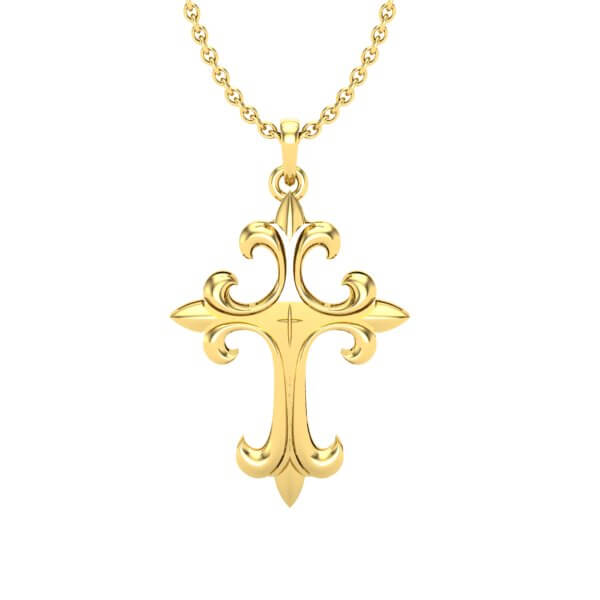 תליון צלב מעוצב Gold Cross Pendant