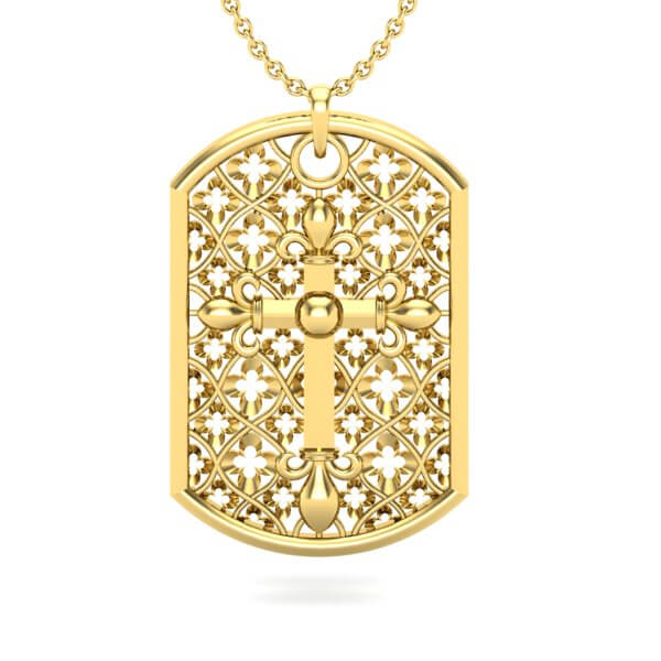 תליון צלב מעוצב Gold Cross Pendant
