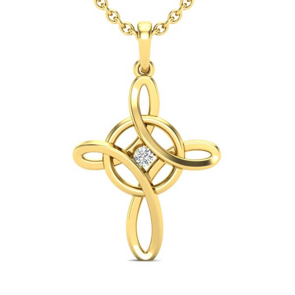 תליון צלב מעוצב Gold Cross Pendant