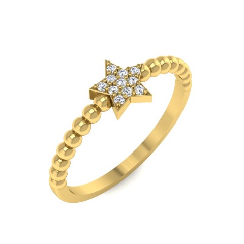טבעת זהב בעיצוב כוכב