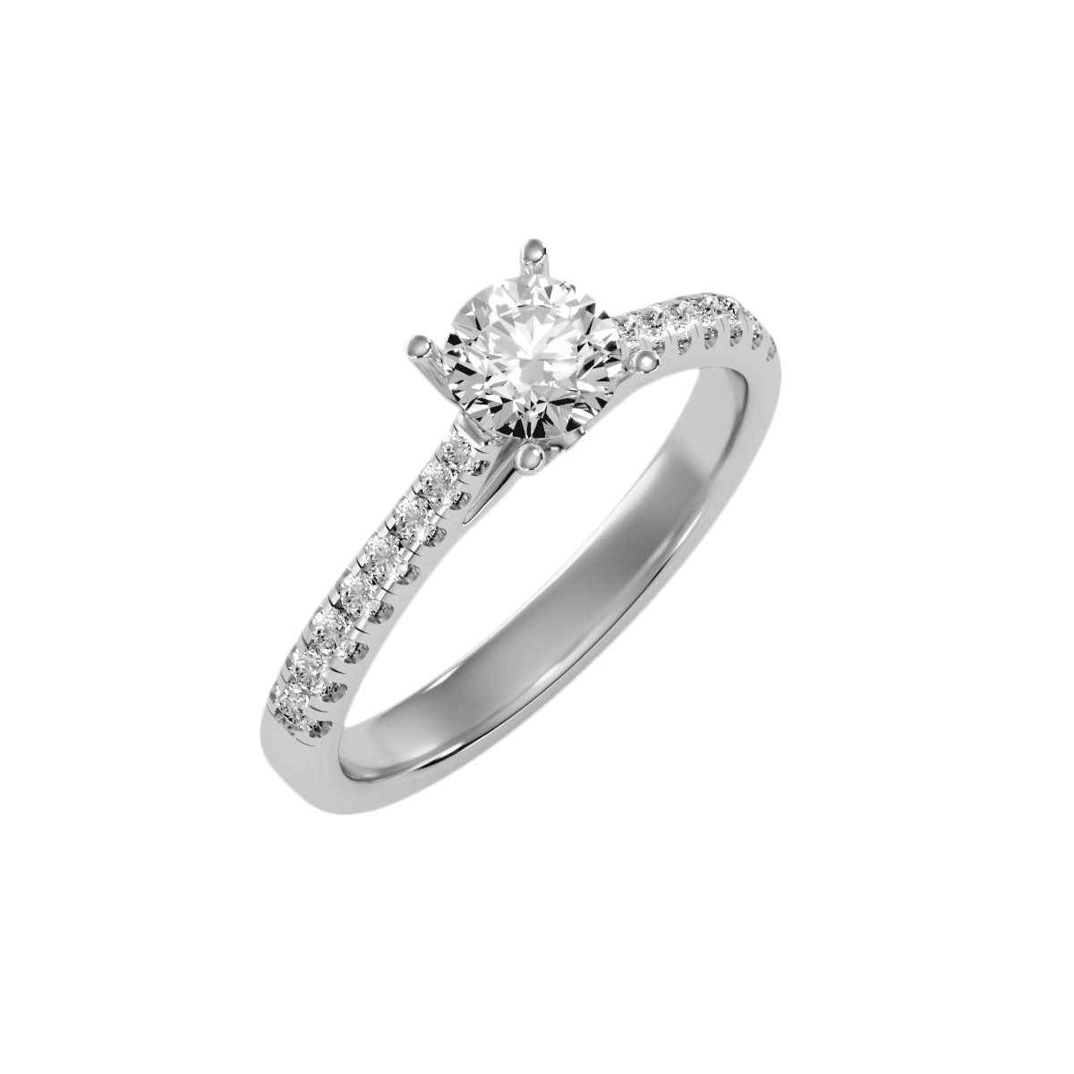טבעת בעיצוב סוליטר ובשיבוץ יהלומים לאישה