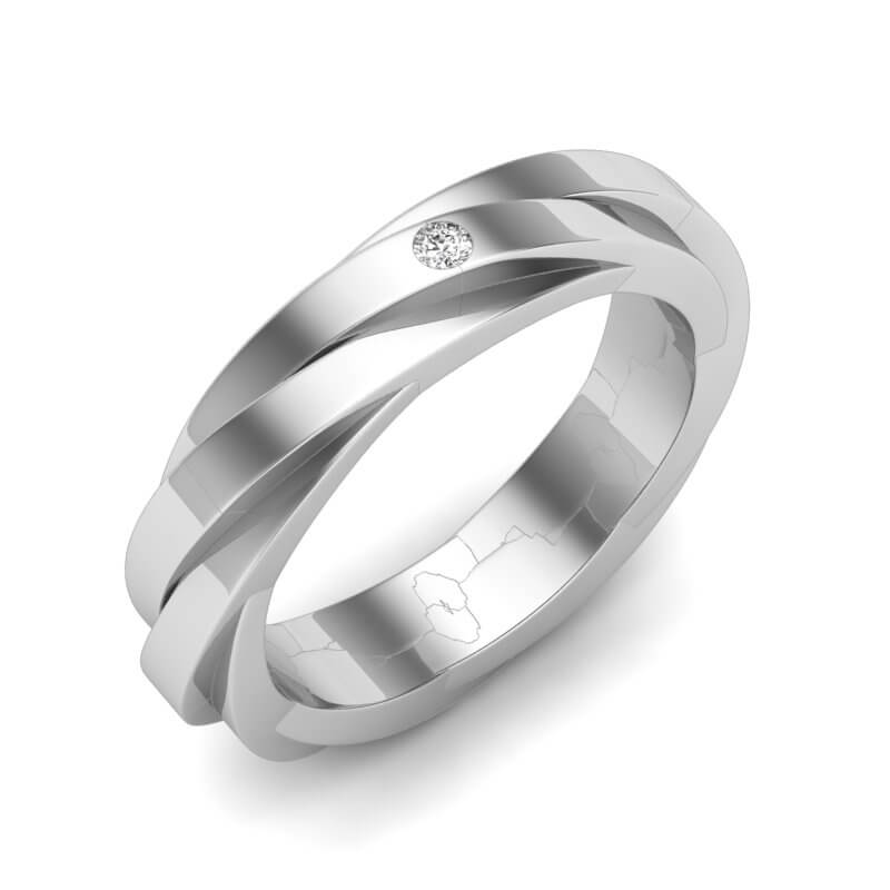 טבעת נישואין משובצת