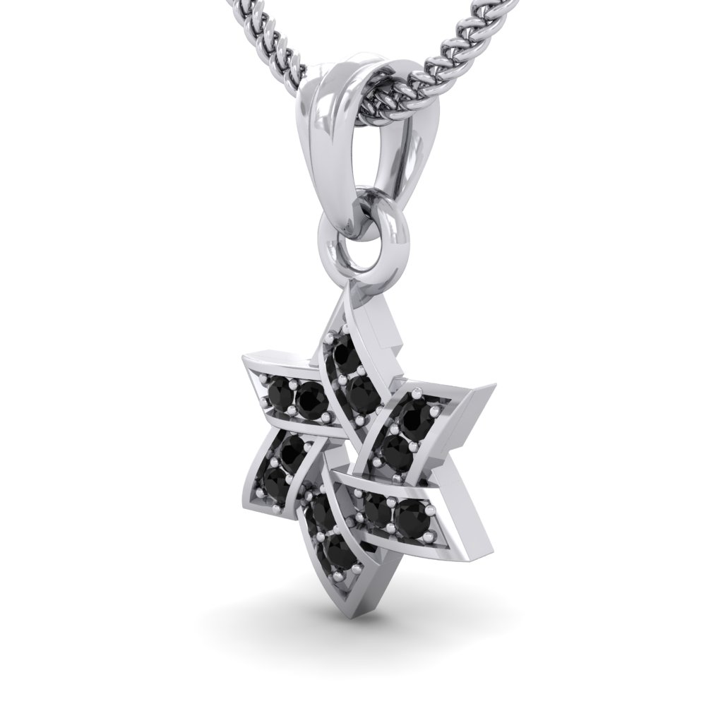 תליוני מגן דוד יהלומים שחורים