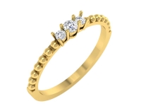 טבעת זהב טריפל משובצת יהלומים