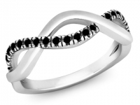 טבעת אינפיניטי יהלומים שחורים