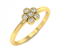 טבעת פרח עדינה זהב ויהלומים