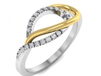 טבעת זהב עדינה עם יהלומים