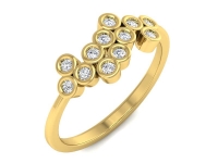 טבעת זהב עדינה משובצת יהלומים