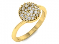 טבעת זהב עגולה משובצת יהלומים