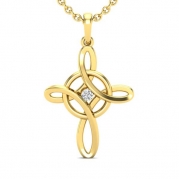 תליון צלב מעוצב Gold Cross Pendant