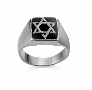 טבעת מגן דוד כסף ואמייל