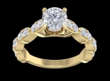 טבעת סוליטר עם יהלומים מיוחדת- יהלום מרכזי 1/2 קראט
