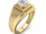 טבעת זהב צהוב לגבר- יהלום מרכזי 1 קראט