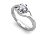 טבעת יהלום מסובבת- טבעת בעיצוב פרח