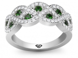 טבעת יהלומים בעיצוב קשתות 