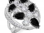 טבעת יהלומים שחורים מעוצבת לאישה