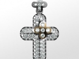 תליון צלב - תליוני צלב תליון זהב ויהלומים  -Diamonds chain cross pendant