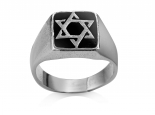 טבעת מגן דוד כסף ואמייל