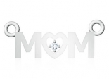 תליון MOM עם יהלום- מתנה לאימא וליולדת